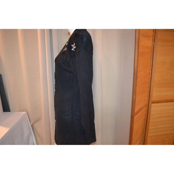 Vintage Dress Black with Rhinestones and Beads - Picture 6 of 7